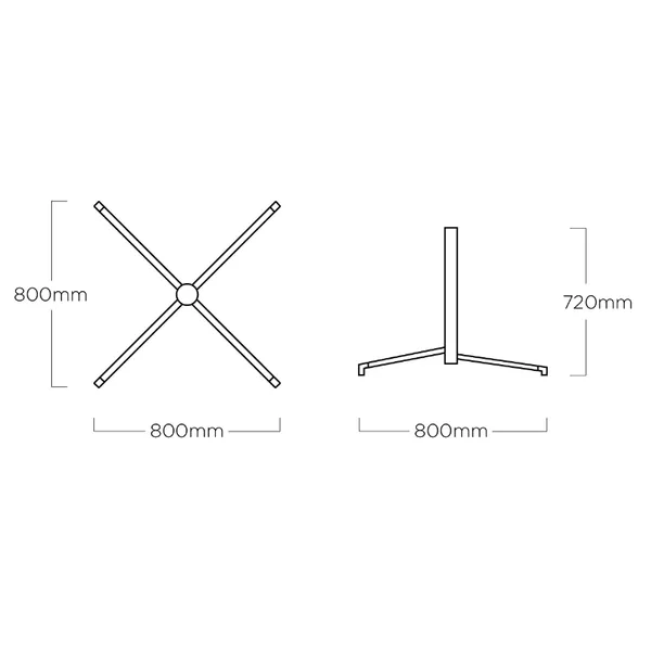 Konstrukce stolu KETTLER TUBE 80 x 80 cm, antracit