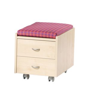 Poduška na kontejner, růžová - karo