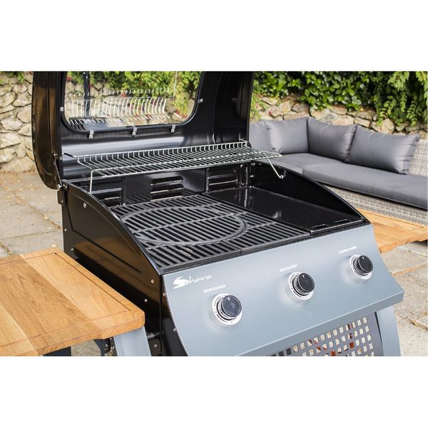 SAHARA 3 Burner Oak BBQ Smokey Teal